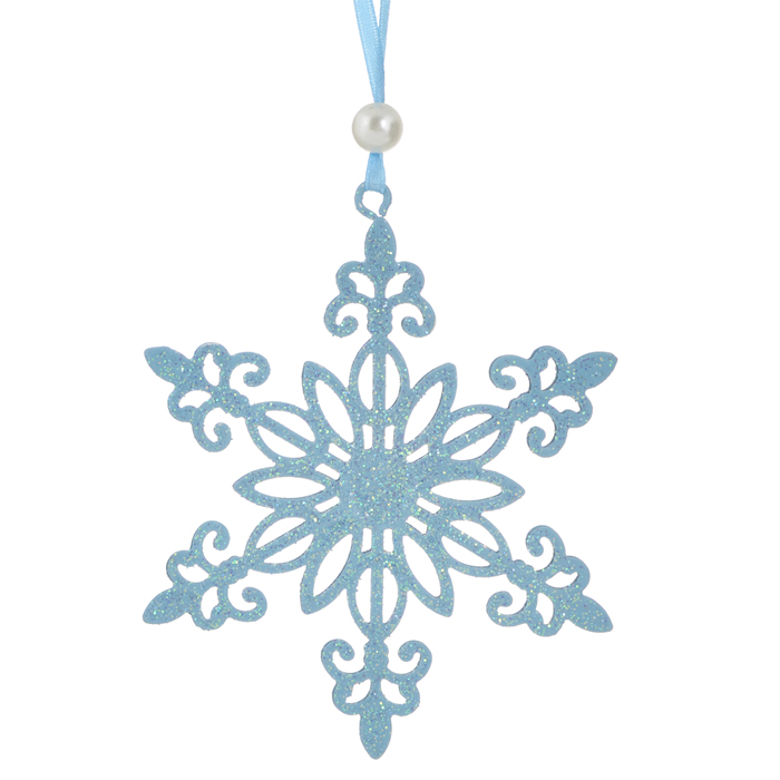 фото Новогоднее подвесное украшение "Снежинка", цвет: голубой. 31060 Феникс-презент