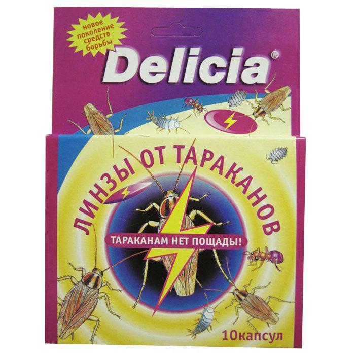 фото Линзы-таблетки "Delicia" от тараканов и других ползающих насекомых, 10 капсул. 03038