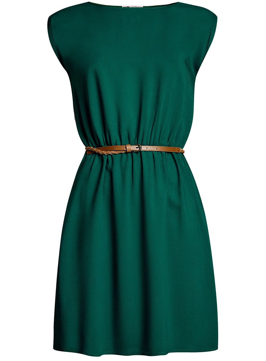 Платье Оджи зеленое шифоновое