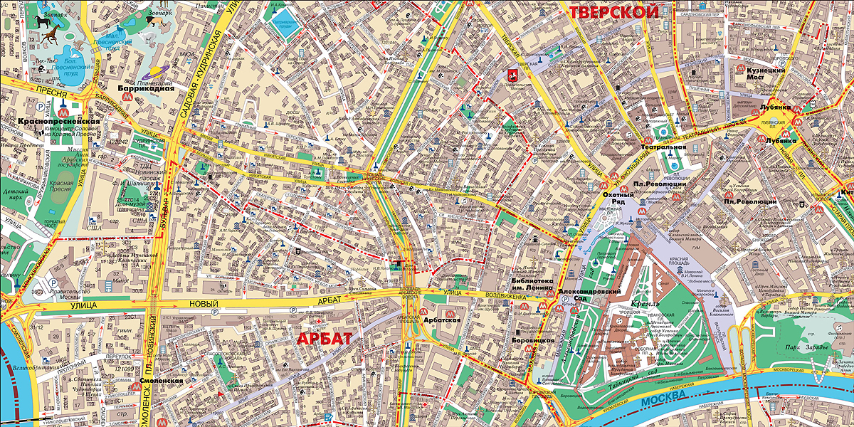 фото Москва современная. Центральный административный округ. Карта