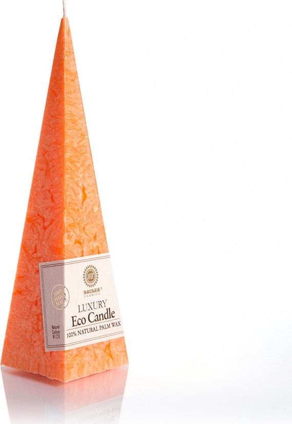 фото Свеча декоративная "Saules Fabrika", пирамида, цвет: оранжевый, 23 см