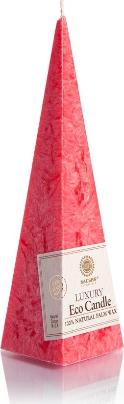 фото Свеча декоративная "Saules Fabrika", пирамида, цвет: красный, 23 см