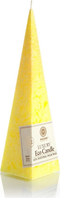 фото Свеча декоративная "Saules Fabrika", пирамида, цвет: желтый, 23 см