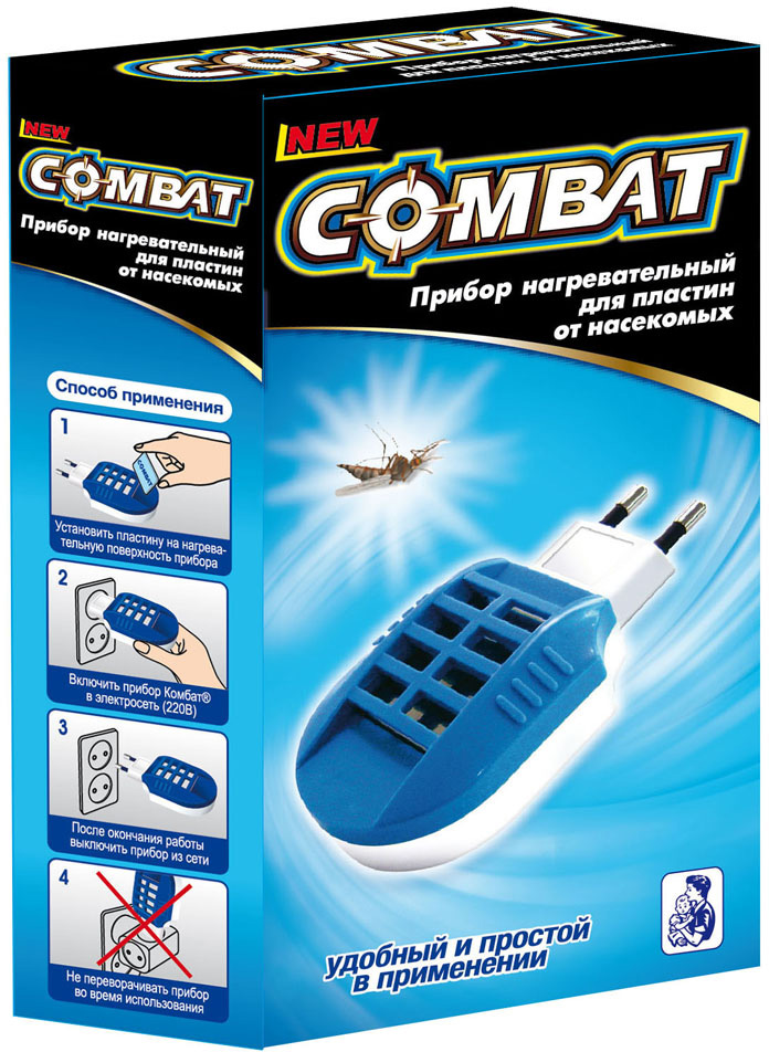 фото Фумигатор для пластин от комаров "Combat", цвет: синий