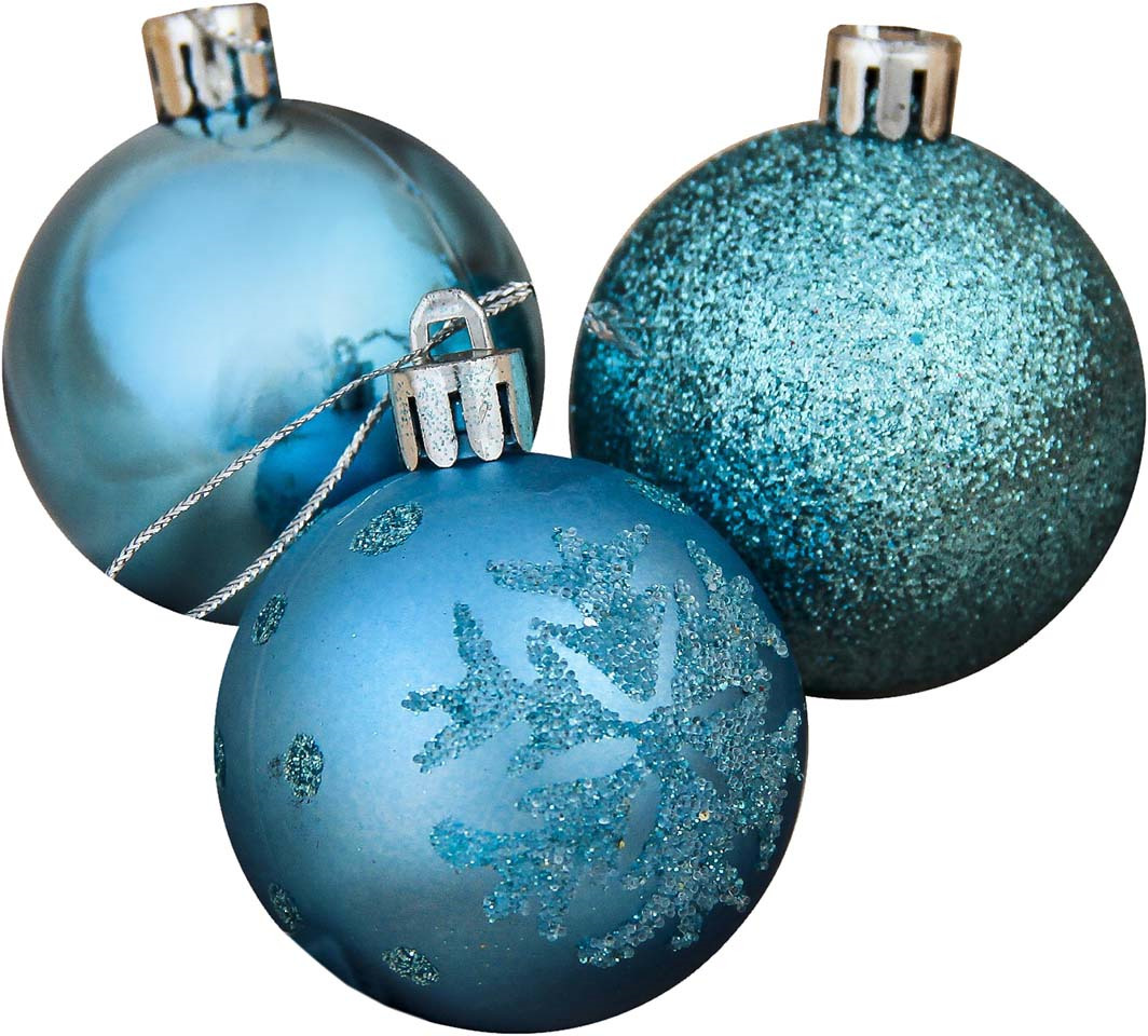 фото Набор елочных шаров "Танец снежинок", цвет: голубой, диаметр 5 см, 27 шт Зимнее волшебство