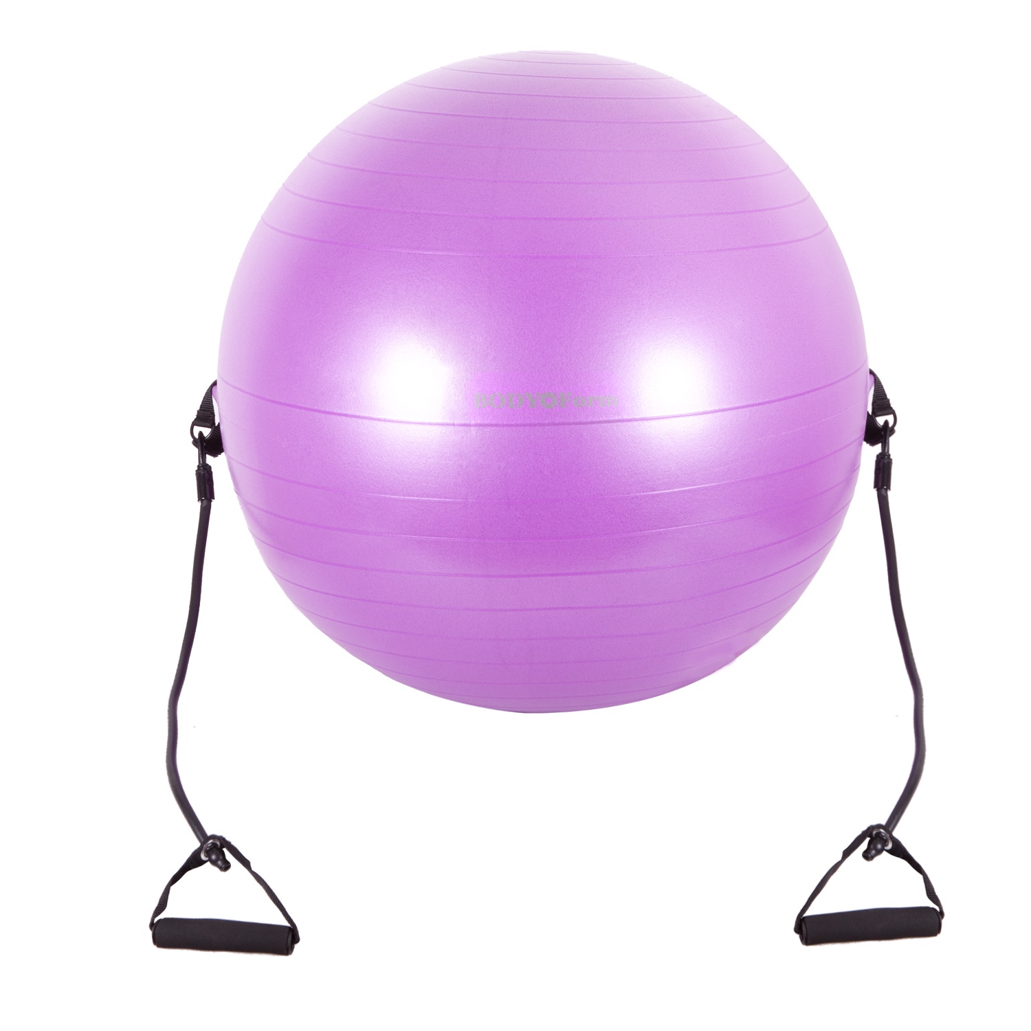 фото Мяч для фитнеса BodyForm Мяч гимнастический с эспандером BF-GBE01AB (30") 75 см., BF-GBE01AB-02, розовый Body-form