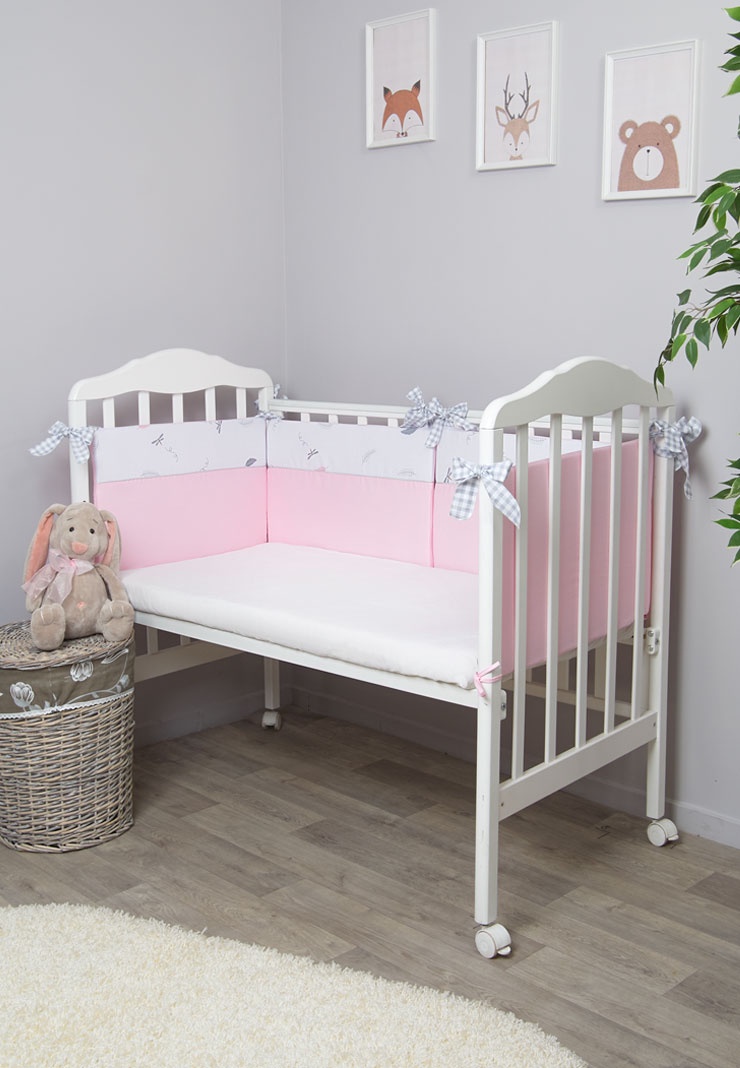фото Бортик в детскую кроватку "Сонный гномик" "Стрекоза-Егоза" , 11, розовый