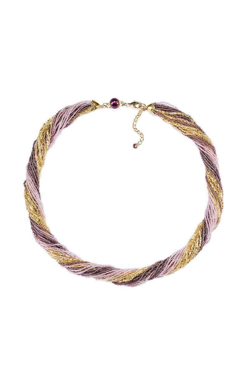 фото Колье/ожерелье бижутерное Bottega Murano 02010324 12, Бисер, 56+5 см см, фиолетовый