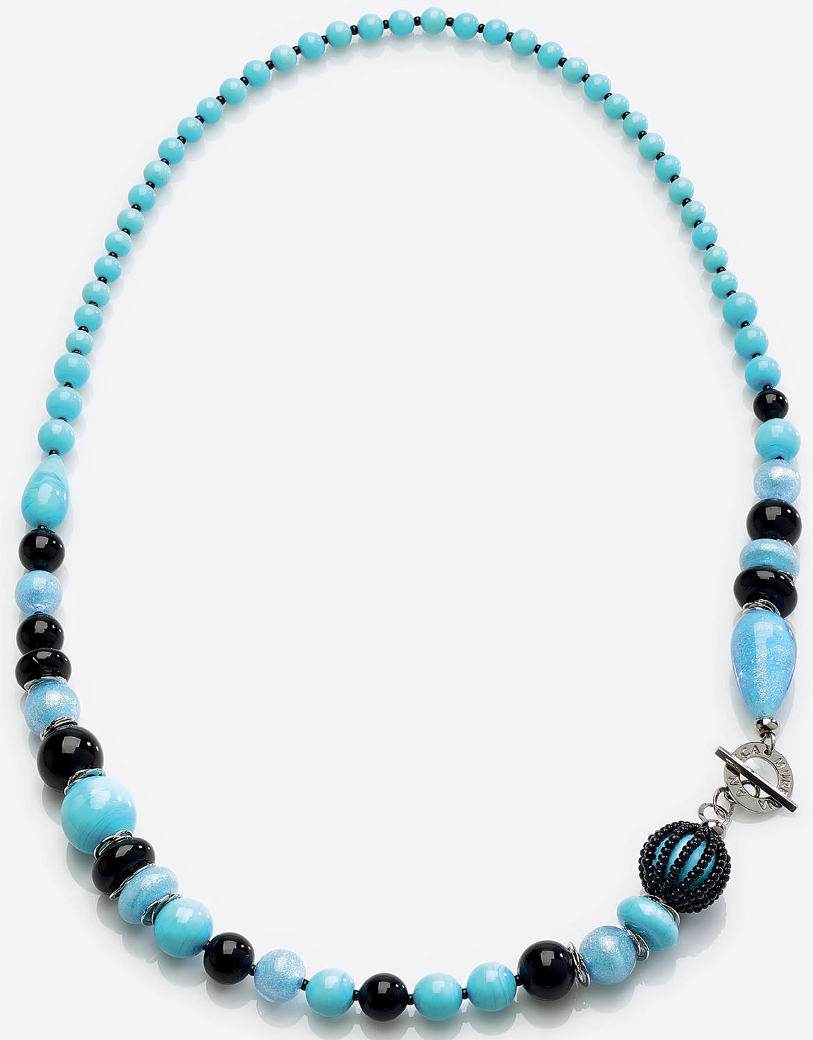 фото Колье/ожерелье бижутерное Antica Murrina Кораллина L, Муранское стекло, 68 см, COA06A07, голубой
