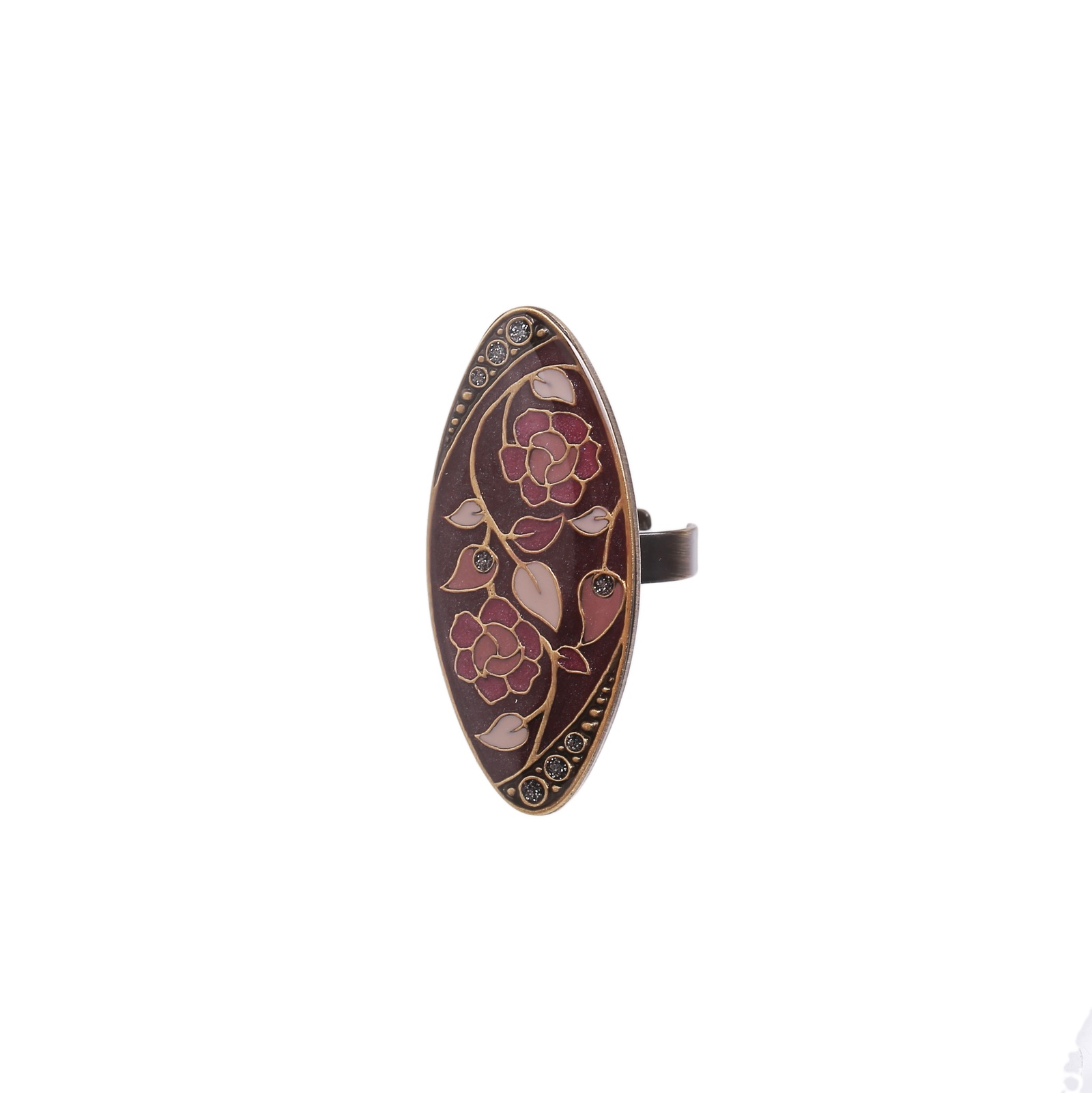 фото Кольцо бижутерное Clara Bijoux безразмерное, Гипоаллергенный сплав, Эмаль, Безразмерное, бежевый, розовый, фиолетовый