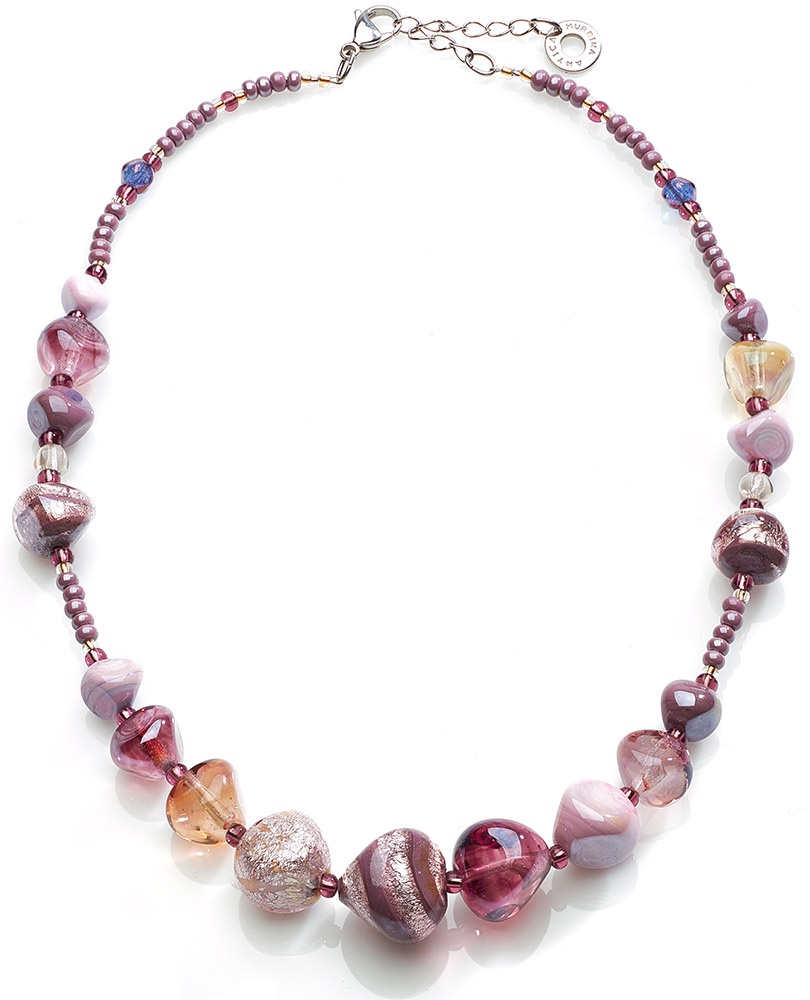 фото Колье/ожерелье бижутерное Antica Murrina Вальер G, Муранское стекло, 52 см, CO984A05, фиолетовый