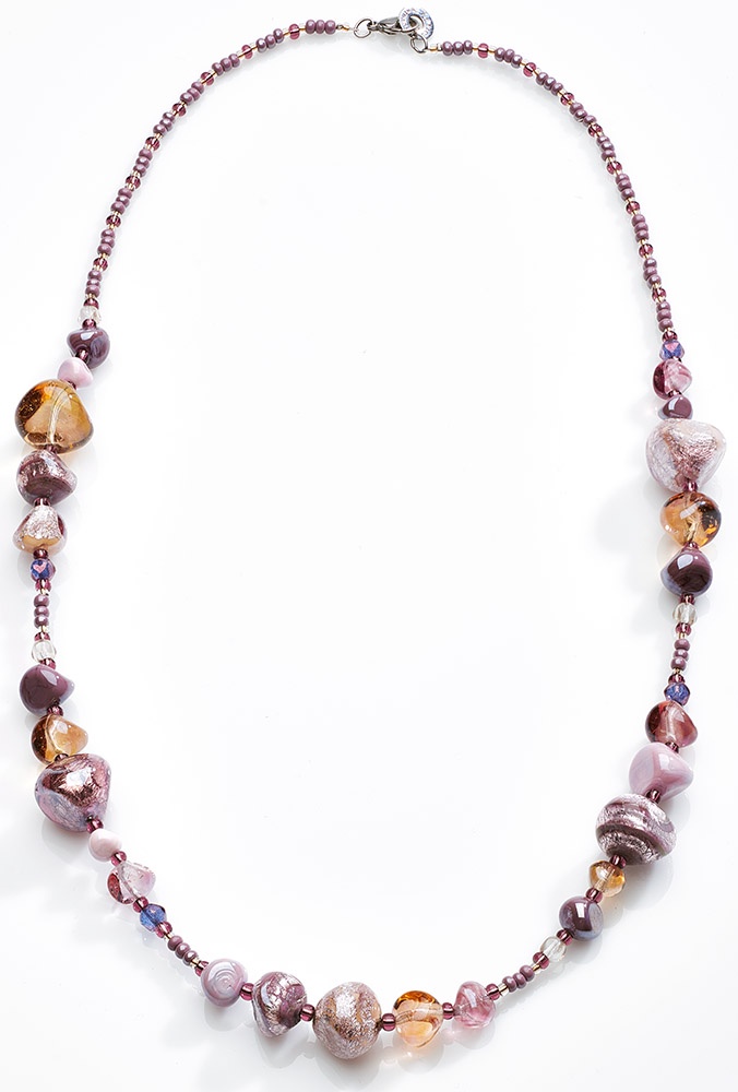 фото Колье/ожерелье бижутерное Antica Murrina Вальер L, Муранское стекло, 79 см, CO983A05, фиолетовый