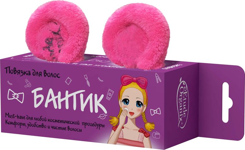 фото Повязка для волос Etude Organix Бантик, розовый