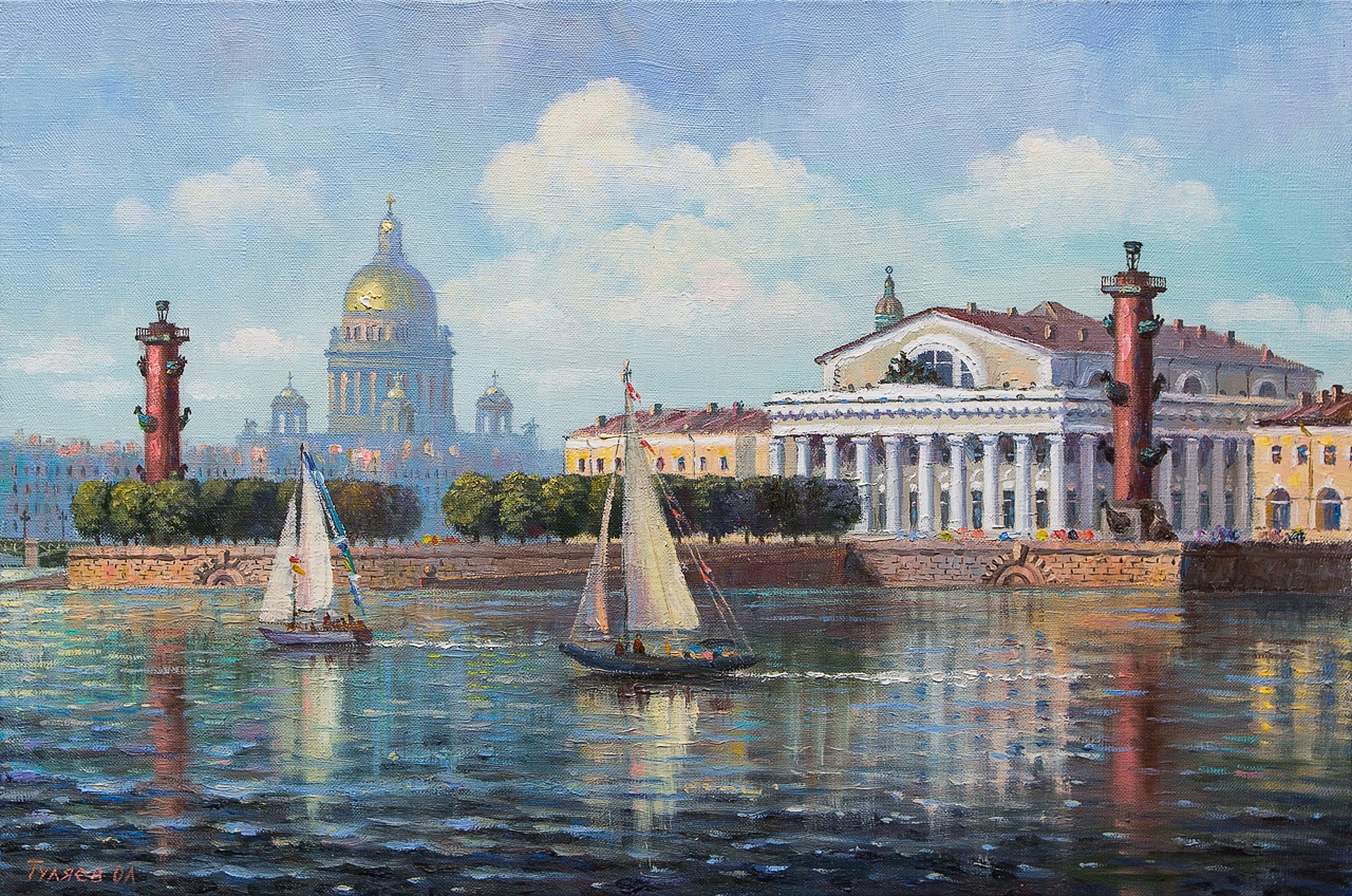 Санкт Петербург стрелка Васильевского острова картина