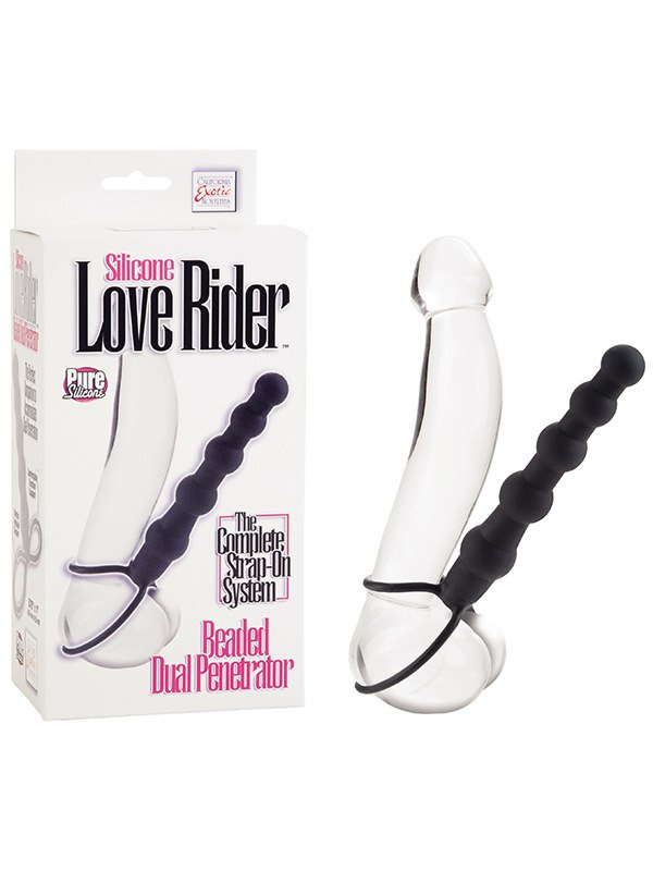 Страпон на пенис California Exotic Novelties Silicone Love Rider Beaded Dual Penetrator черный SE-1515-40-3 - California Exotic Novelties - Насадки на Член - Купить