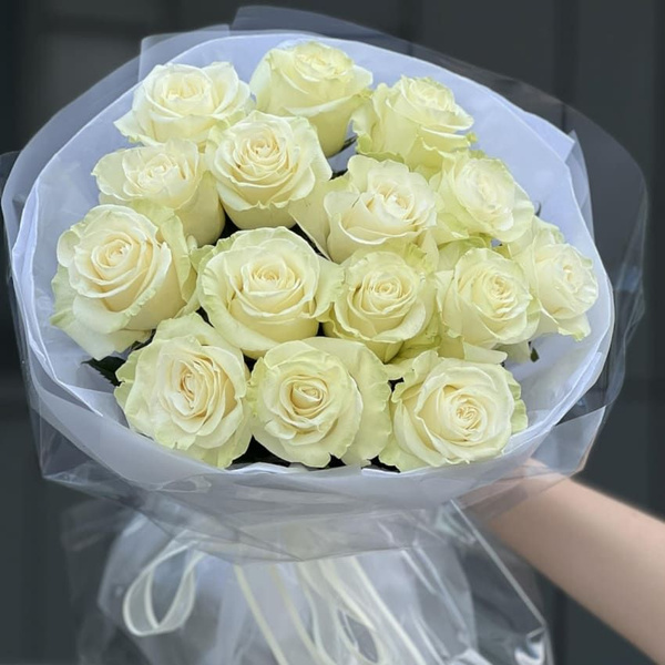 Роза Markiza Flowers цвет белый 15 шт купить по выгодной цене в