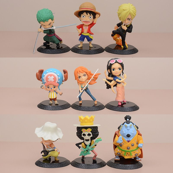 Аниме фигурка ONE PIECE Nami Roronoa Zoro Monkey D Luffy 9 штук 12cm