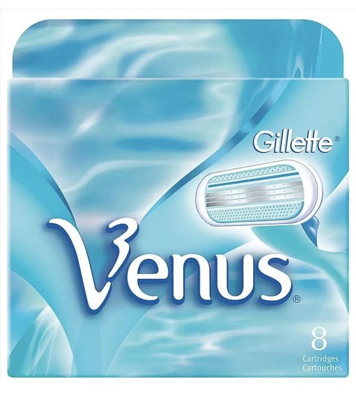 Сменные кассеты лезвия для женских бритв Gillette Venus голубого цвета