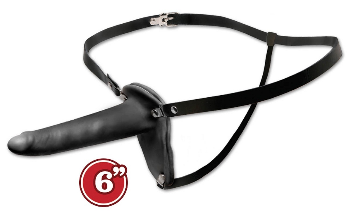 Страпон с вагинальной стимуляцией Pipedream Double Penetrix Strap On, черный 3925-02 PD - PipeDream - Страпоны с дополнительной стимуляцией - Купить