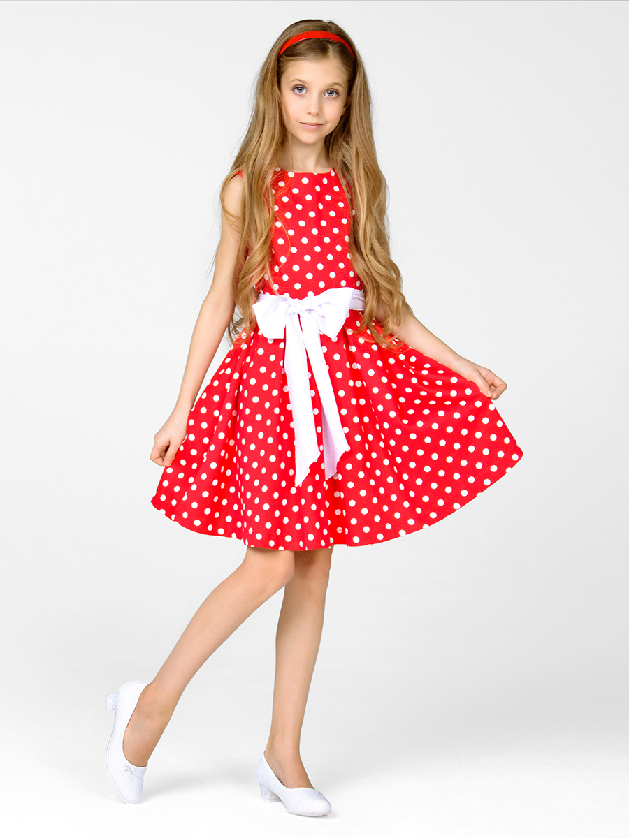 Детское Платье Красное В Белый Горошек
