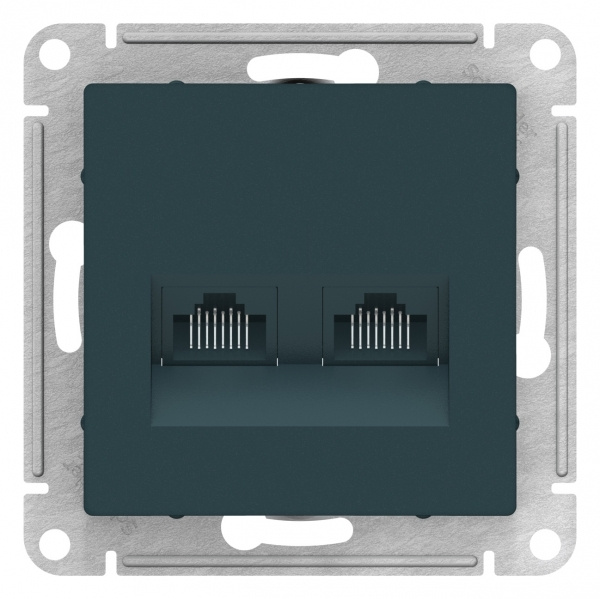 SE AtlasDesign Изумруд Розетка двойная компьютерная RJ45 RJ45