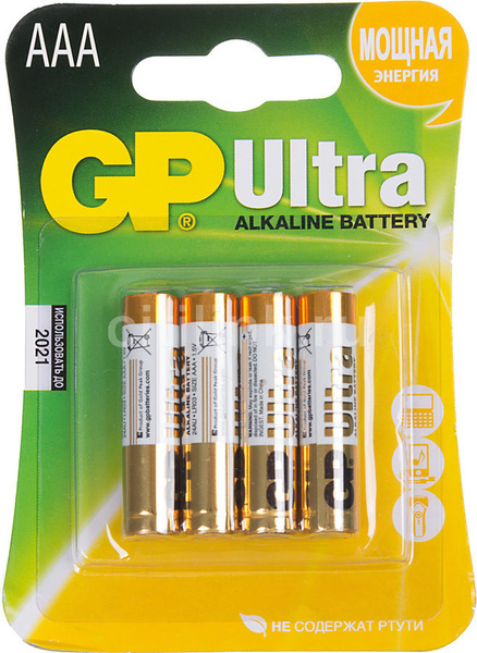 Батарейка GP Ultra Alkaline AAA 4шт купить с доставкой по выгодным