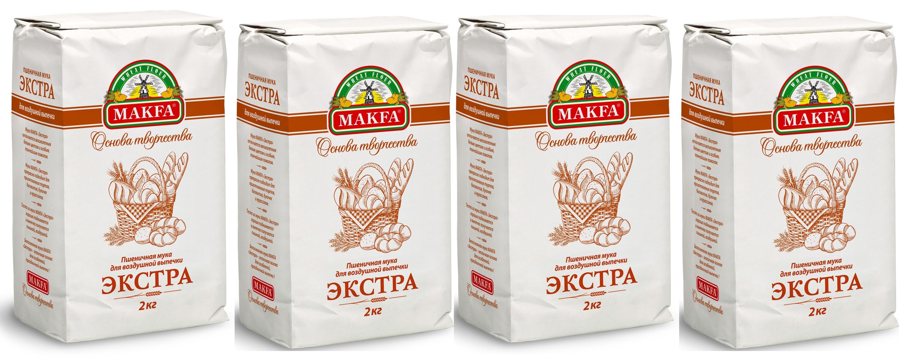 Пшеничная мука makfa высший сорт 2кг