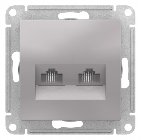 SE Atlas Design Алюминий Розетка двойная компьютерная RJ 45 RJ 45