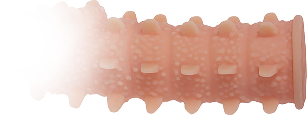 Насадка Kokos Cock Slave S с подхватом мошонки и крупными шипиками, телесная УТ-00002548 - KOKOS - Удлиняющие/утолщающие насадки - Купить