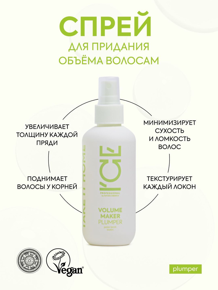 Спрей для придания объёма волосам ICE by NATURA SIBERICA Take it home