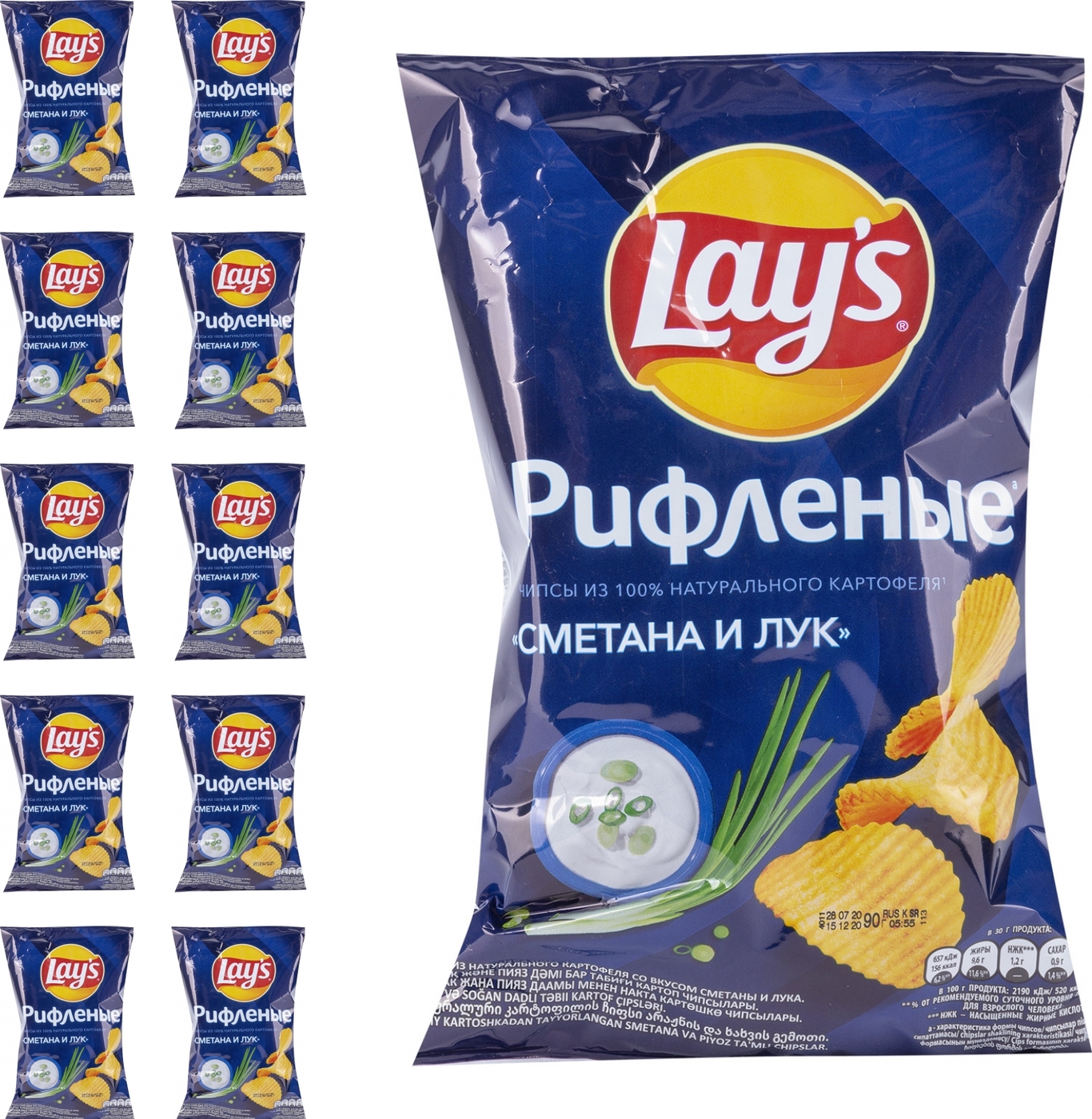 Чипсы lays 90г сметана лук