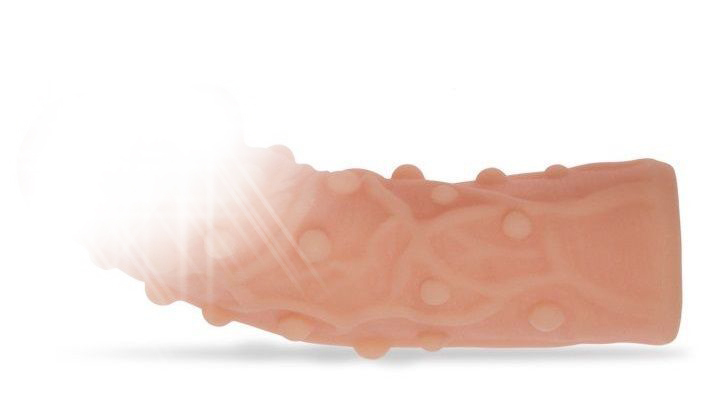 Насадка Kokos Cock Slave M с подхватом мошонки и с крупными пупырышками, телесная УТ-00002558 - KOKOS - Удлиняющие/утолщающие насадки - Купить