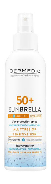 Солнцезащитное молочко спрей для тела Dermedic Sunbrella Sun Protection