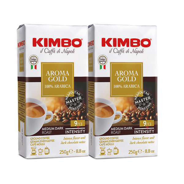 Кофе молотый Арабика 100 Kimbo Aroma Gold 2шт по 250г купить с