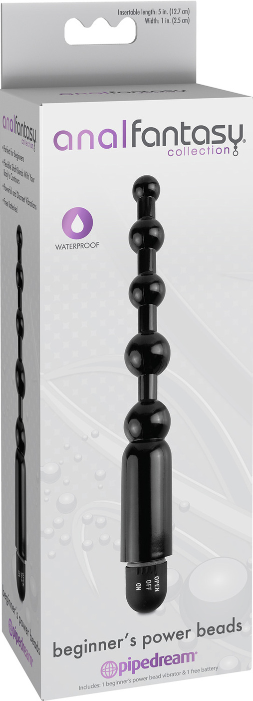 Анальный вибростимулятор елочка Pipedream Beginner's Power Beads, черный  4657-23 PD - PipeDream - Анальные ёлочки - Купить