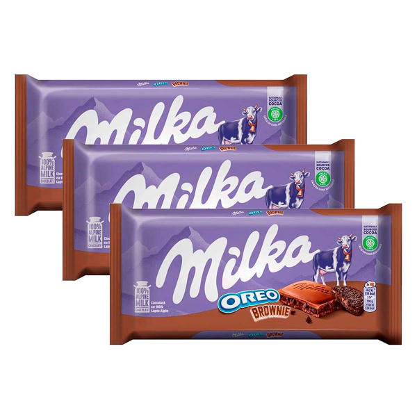 Шоколад Milka OREO Brownie Германия 100 г 3 шт купить с