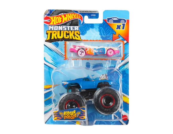 Машинка Hot Wheels Monster Trucks Rodger Dodger 1 64 плюс машинка HKM13