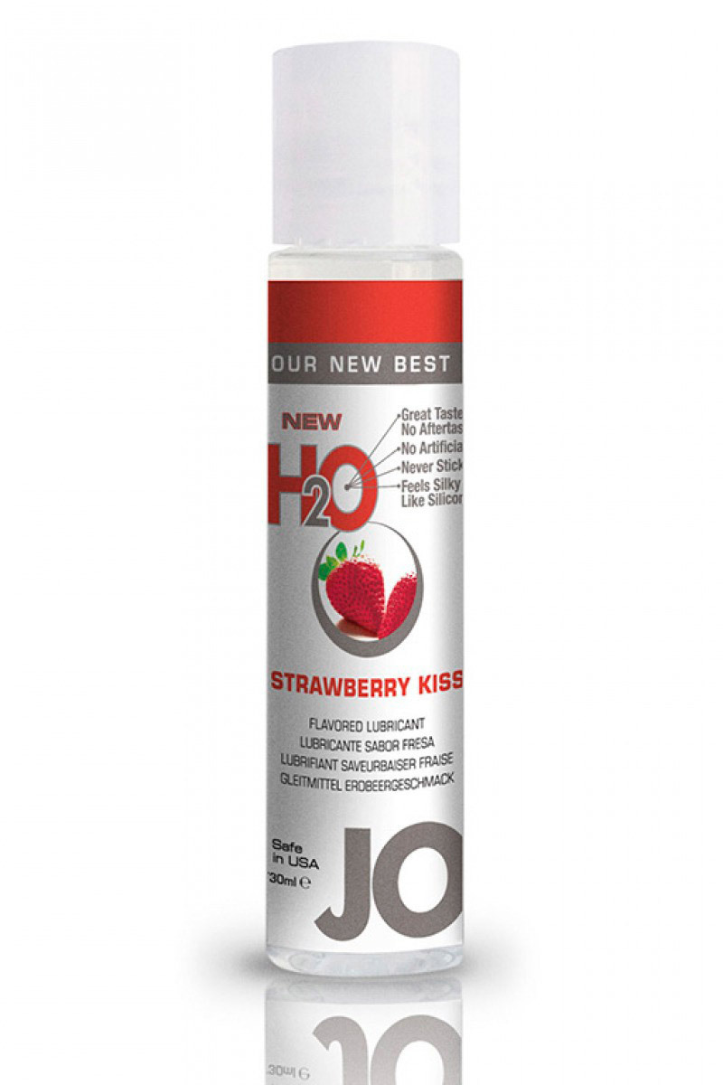 Лубрикант System JO H2O Flavored Клубничные поцелуи, на водной основе, 60 мл JO20118 - System JO - Оральные смазки - Купить