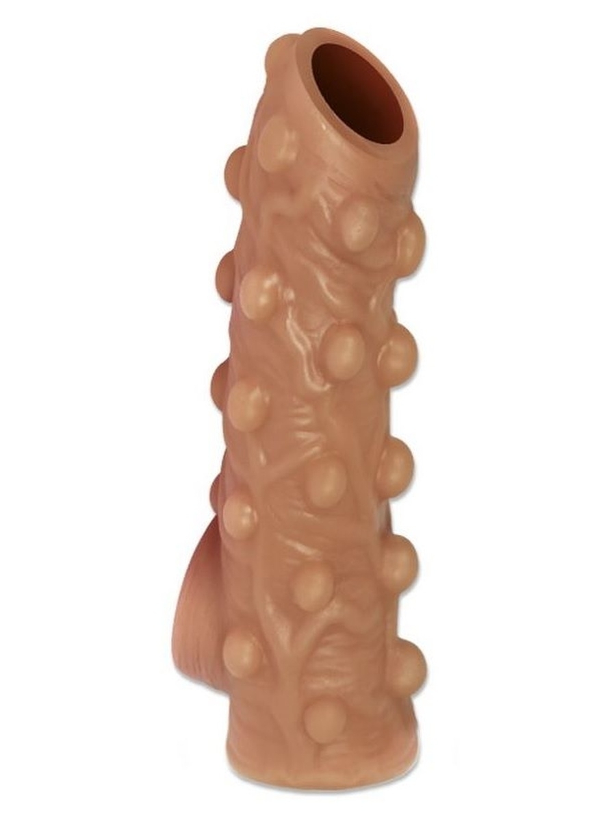 Насадка Kokos Nude Sleeve 004 L с подхватом мошонки и открытой головкой, телесная NS.004-L - KOKOS - Удлиняющие/утолщающие насадки - Купить