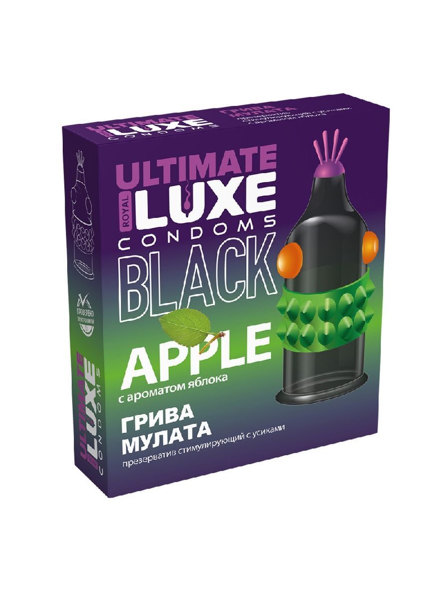 Презерватив стимулирующий Luxe Black Ultimate Африканский круиз Банан, 1 шт 09278 - Luxe - Презервативы с усиками - Купить