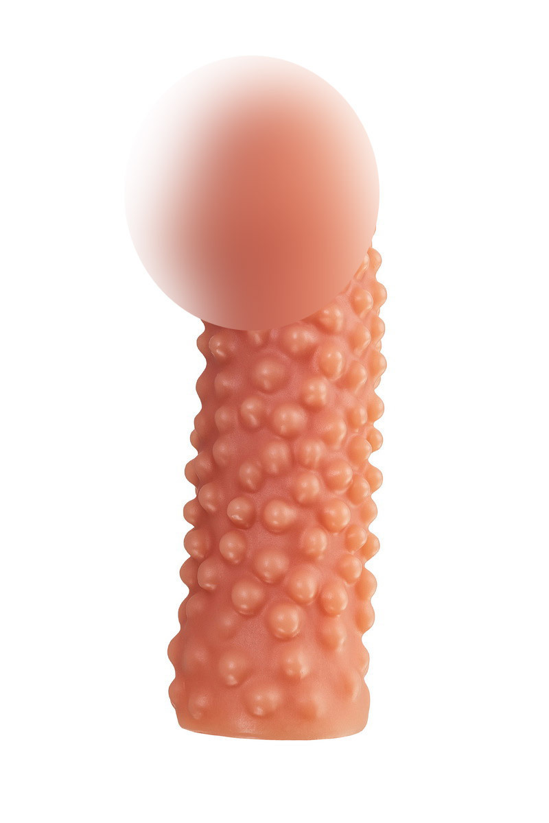 Насадка Kokos Cock Slave M с подхватом мошонки с шипиками, телесная УТ-00002561 - KOKOS - Удлиняющие/утолщающие насадки - Купить