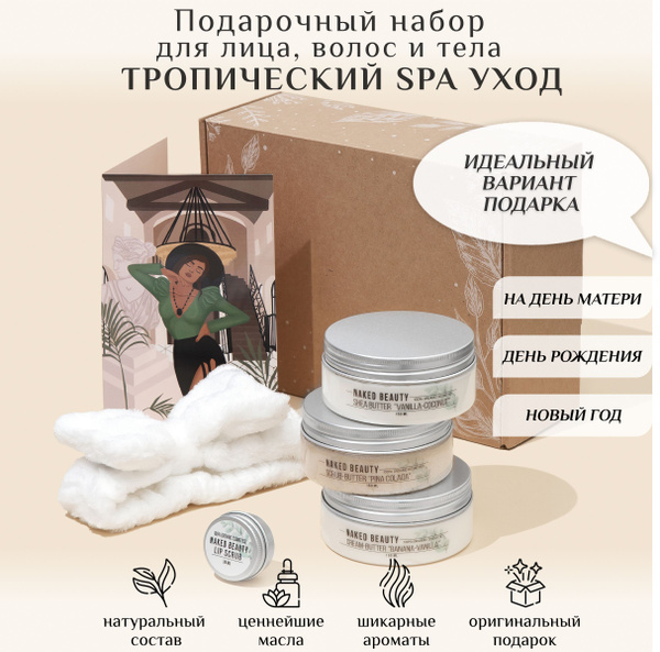 Подарочный бьюти бокс уходовой косметики Naked Beauty SPA набор для