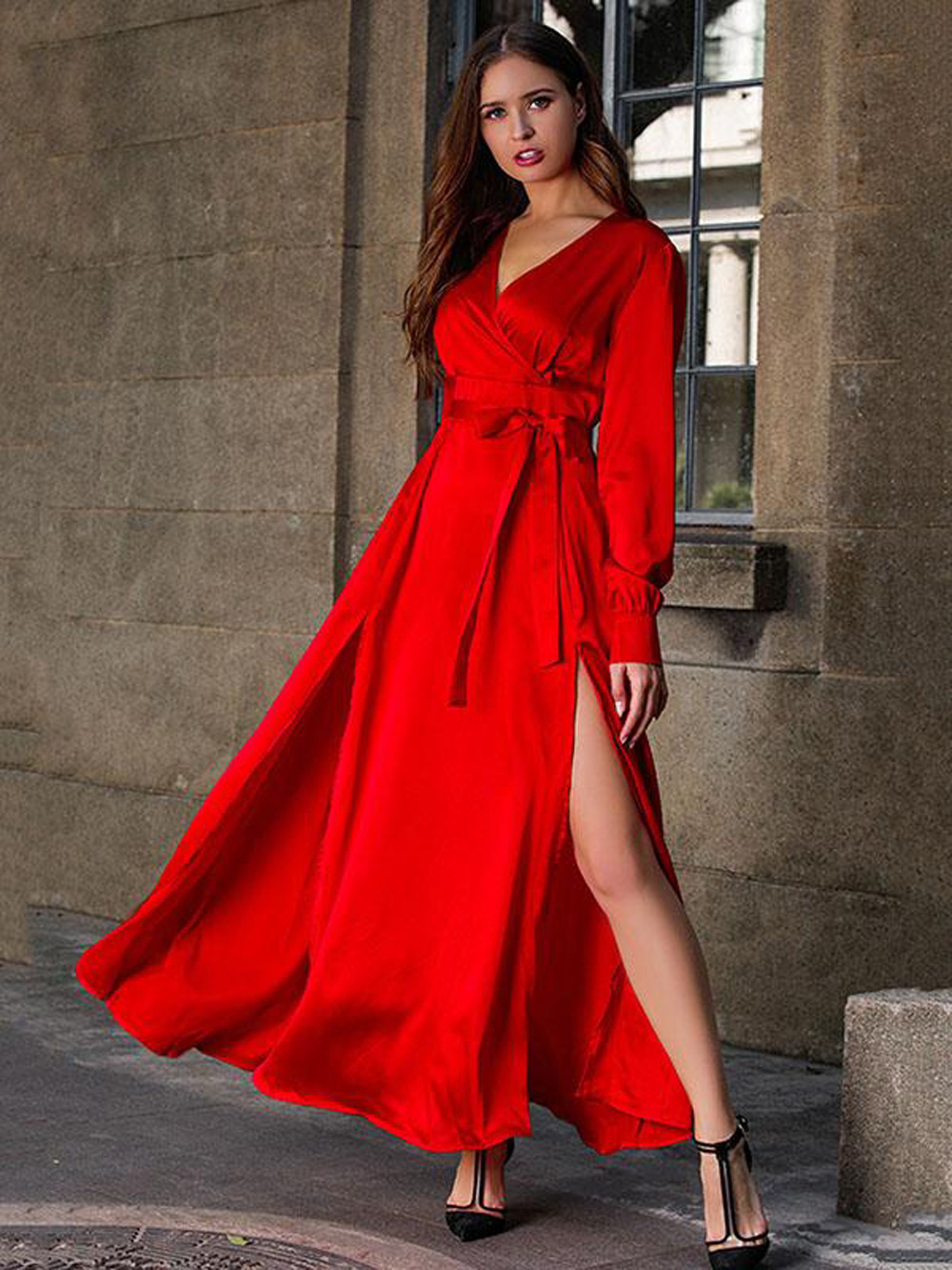 Красное Вечернее Платье С Рукавами
