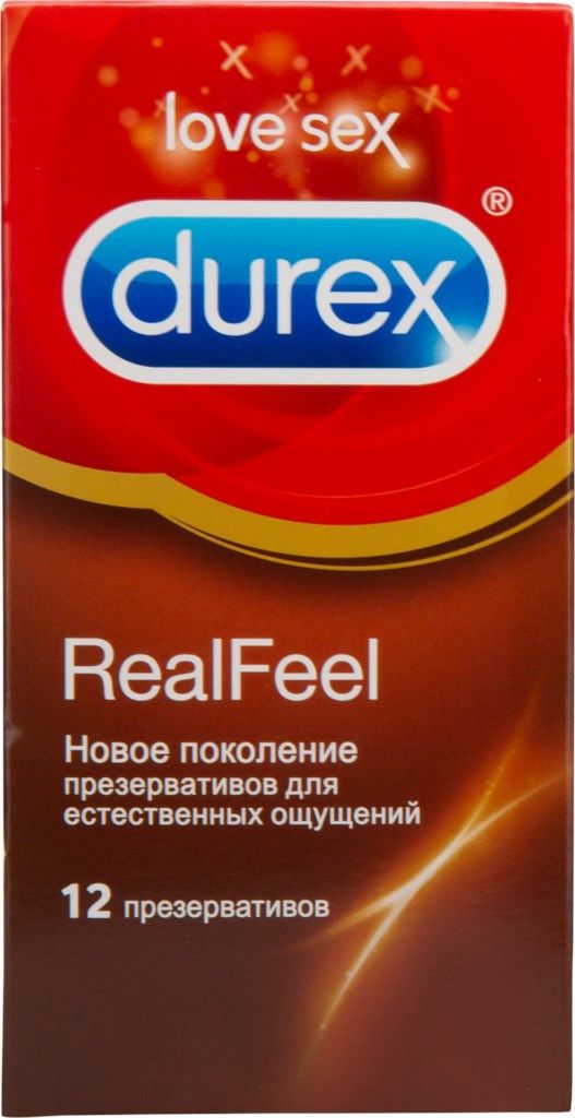 Презервативы Durex RealFeel гипоаллергенные из синтетического материала, 12 шт 8109449 - Durex - Классические презервативы - Купить