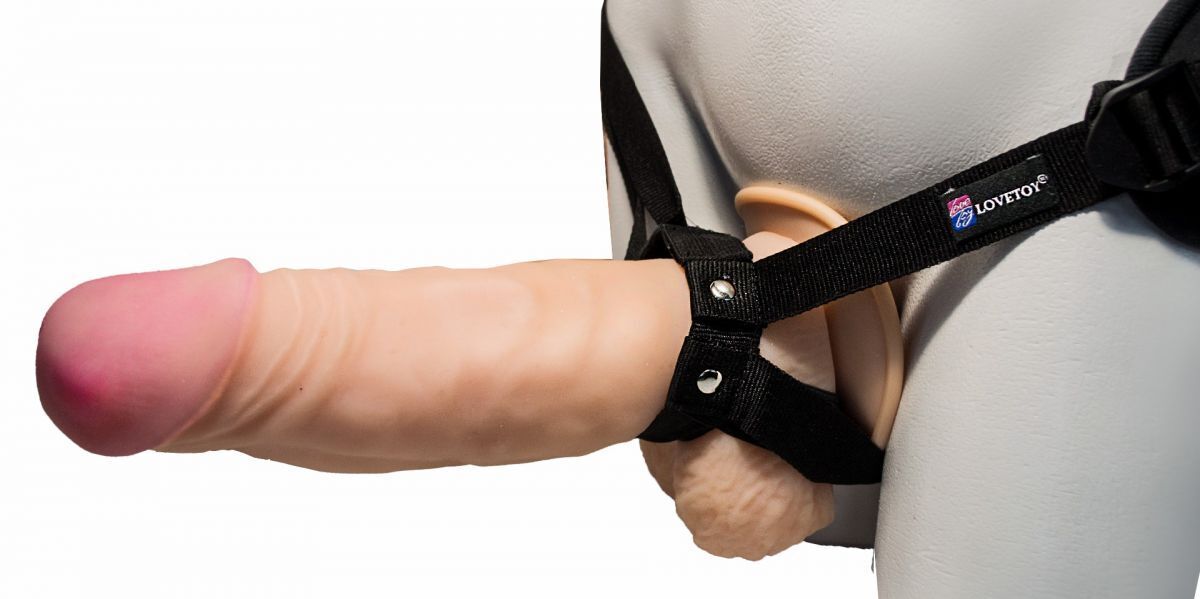 Полый страпон с поясом Evolved Adam's Flexskin Hollow, телесный AE-WF-3558-2 - Evolved - Полые страпоны - Купить