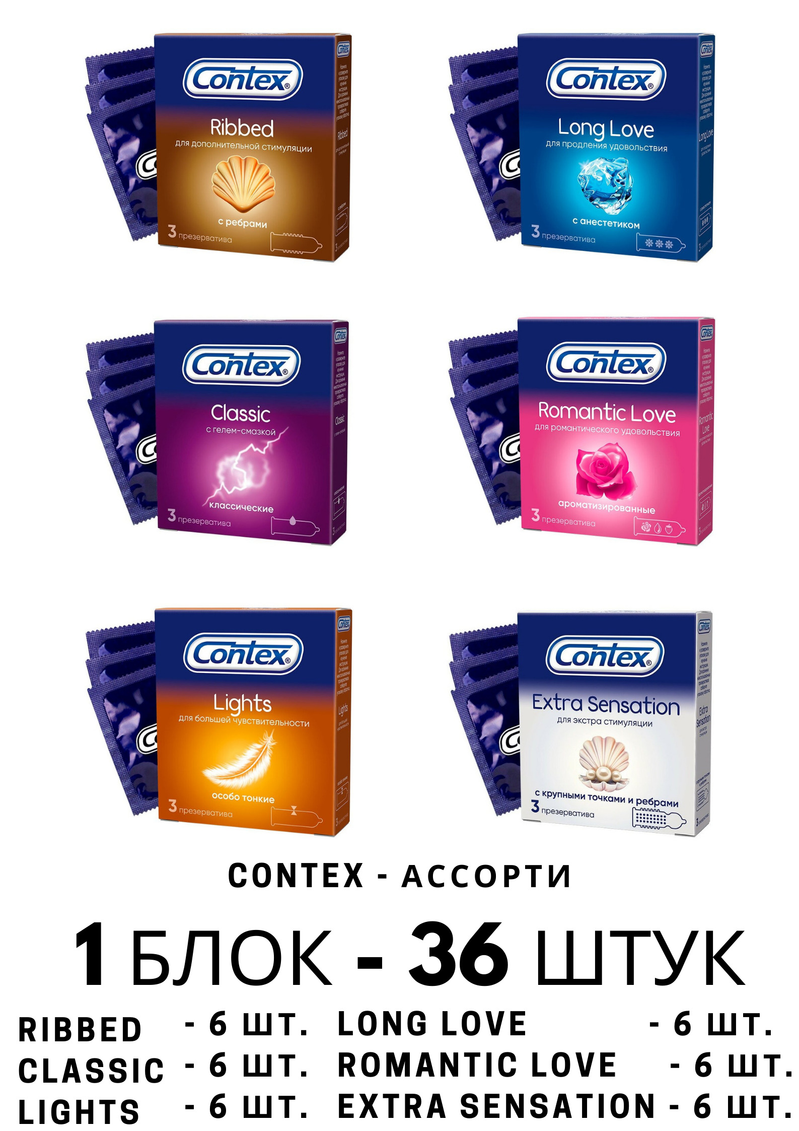 Презервативы ароматизированные Contex Romantic Love, 3 шт 8112031/3010298 - Contex - Ароматизированные презервативы - Купить