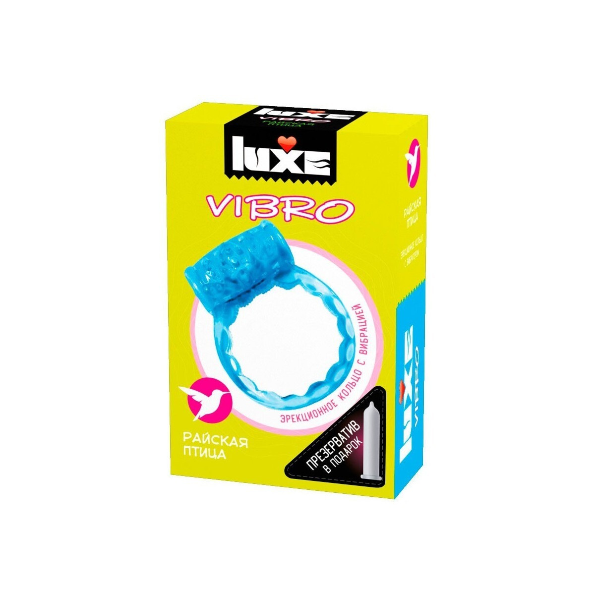 Эрекционное кольцо Luxe Vibro Дьявол в доспехах + презерватив, голубое 06218 - Luxe - ВиброКольца - Купить