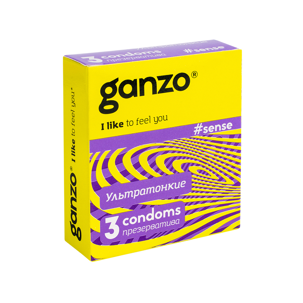 Ультратонкие презервативы Ganzo Sense, 3шт 00-00000188 - Ganzo - Ультратонкие презервативы - Купить