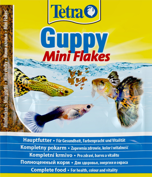 Tetra Guppy Mini Flakes 12г пакетик корм для гуппи пецилий