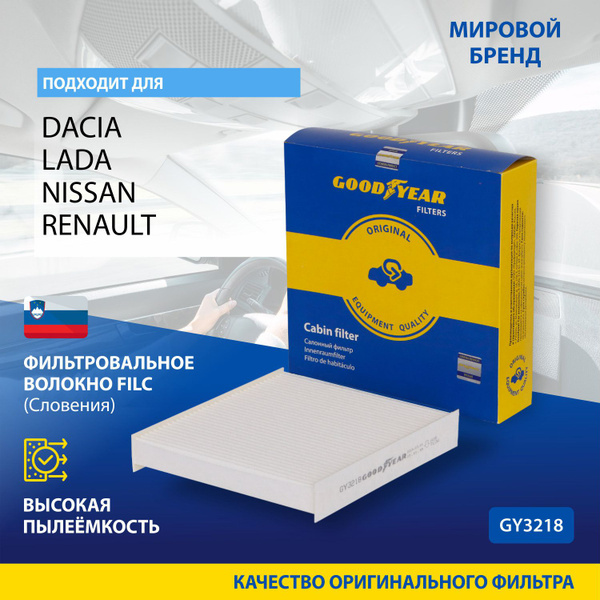 Фильтр салонный Goodyear LADA X RAY VESTA RENAULT ARKANA CAPTUR CLIO